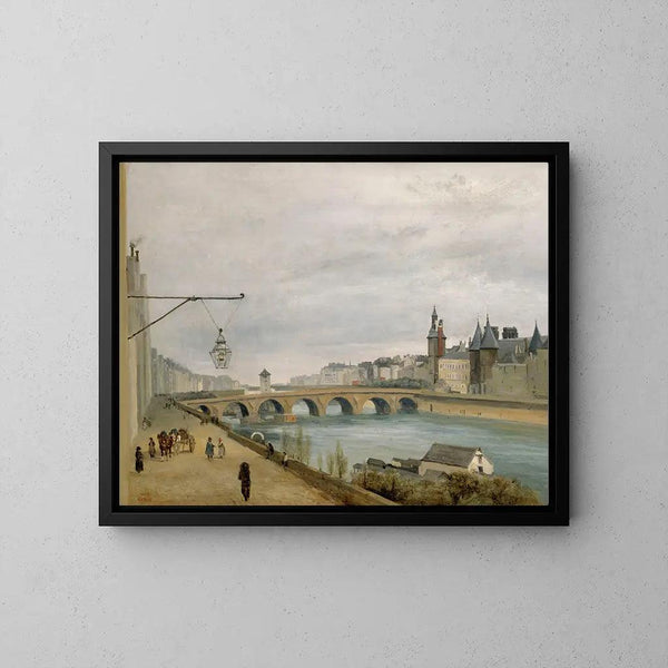 Reproduktion des Gemäldes Le Pont au Change, vu du quai de Gesvres - Jean-Baptiste-Camille Corot