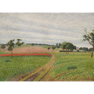 Les Coteaux de Thierceville, Temps Gris - Camille Pissarro | Reproduction Tableau Décoration murale affiche copie