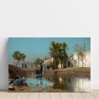 Les femmes fellahs qui puisent de l'eau - Jean-Léon Gérôme | Reproduction Tableau Décoration murale affiche copie