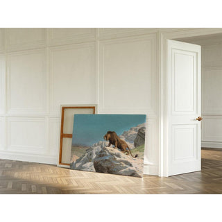Lion à l'affût - Jean-Léon Gérôme | Reproduction Tableau Décoration murale affiche copie
