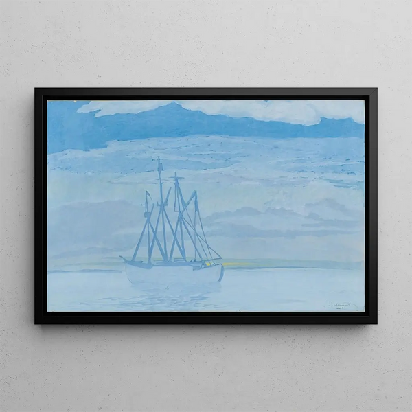 Chalutier sur la mer - Léon Spilliaert — gerahmtes Bild an der Wand