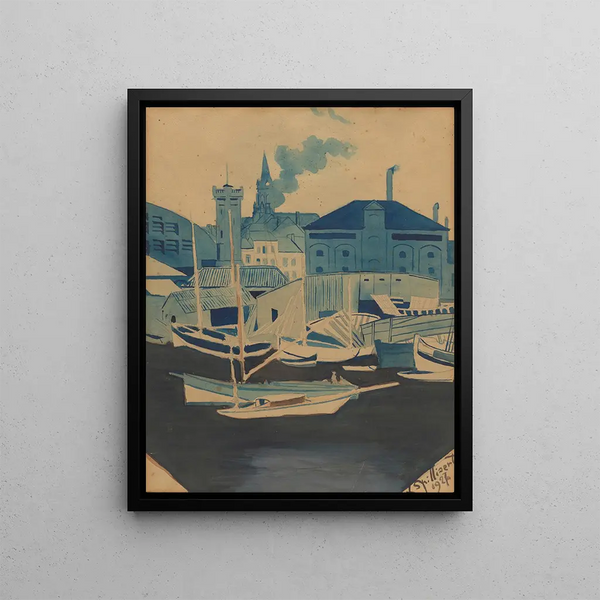 Blick auf den Hafen - Léon Spilliaert — gerahmtes Bild an der Wand