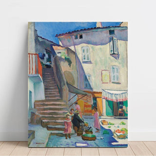 Marché à Saint-Tropez La Place aux Herbes - Albert Marquet | Reproduction Tableau Décoration murale affiche copie