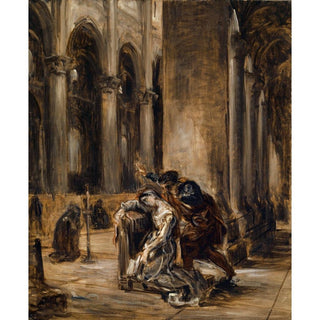 Marguerite à l’église Goethe, Faust, première partie, scène dans la cathédrale - Eugène Delacroix | Reproduction Tableau Décoration murale affiche copie