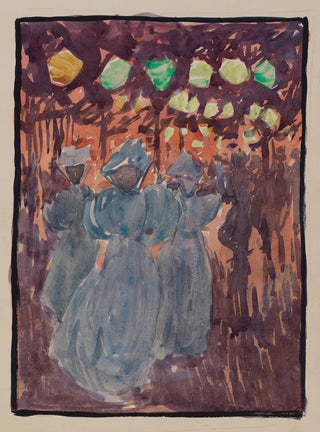 Maurice Prendergast - Night scene with three women in blue.webp