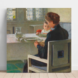 Mère et enfant à table Au petit-déjeuner - Carl Moll | Reproduction Tableau Décoration murale affiche copie
