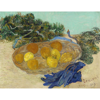 Nature morte d'oranges et de citrons avec des gants bleus - Vincent van Gogh | Reproduction Tableau Décoration murale affiche copie