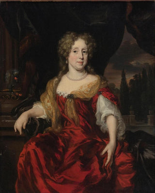 Nicolaes Maes - Portrait Of A Lady Wearing A Red Dress.webp