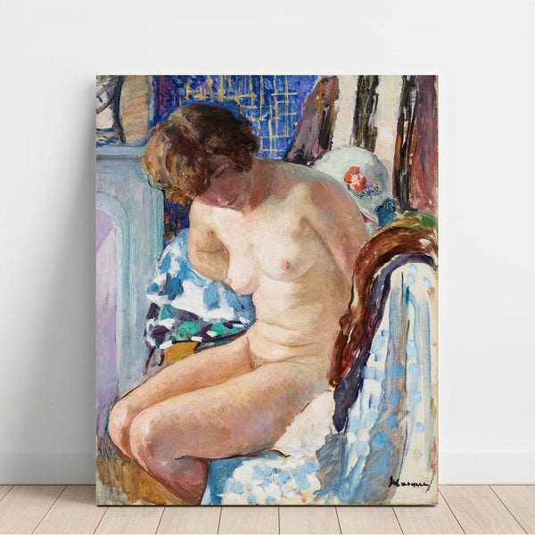 Reproduktion des Gemäldes Akt sitzend bei Kamin - Henri Lebasque