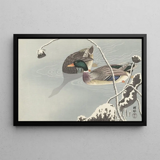 Ohara Koson - Two Mallards near a SnowCovered Lotus.webp