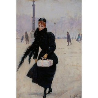 Parisienne sur la place de la Concorde - Jean Béraud | Reproduction Tableau Décoration murale affiche copie