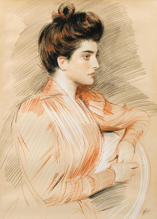Paul Csar Helleu - Profile Portrait Of Elisabeth Van Biema.webp