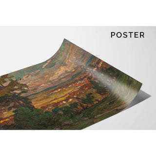 Paysage avec un village. Étude du nord de la Norvège - Anna Boberg | Reproduction Tableau Décoration murale affiche copie