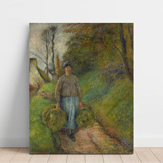 Paysanne portant deux bottes de foin - Camille Pissarro | Reproduction Tableau Décoration murale affiche copie