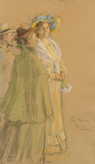 Peder Severin Kryer - Postmaster Schrder Anna Ancher and Henny Brodersen.webp