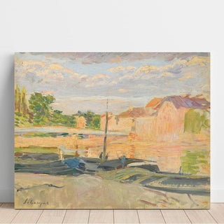 Péniches au Bord de la Marne - Henri Lebasque | Reproduction Tableau Décoration murale affiche copie