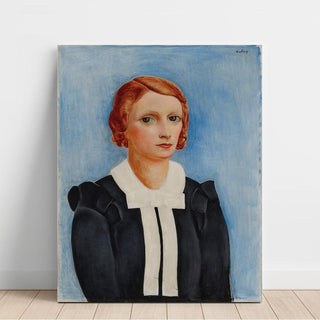 Portrait de Femme sur Fond Bleu - Moïse Kisling | Reproduction Tableau Décoration murale affiche copie