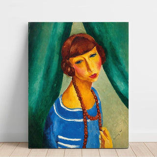 Portrait de Marguerite Gros, sœur de Mme Renée Kisling - Moïse Kisling | Reproduction Tableau Décoration murale affiche copie