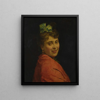 Raimundo de Madrazo y Garreta - A portait of a lady with a red shawl.webp