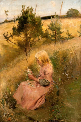 Richard Bergh - Girl Picking Flowers.webp