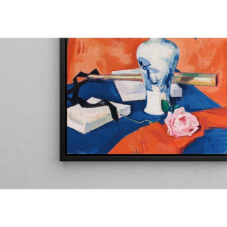 Roses dans un vase sur un fond orange - Samuel John Peploe | Reproduction Tableau Décoration murale affiche copie