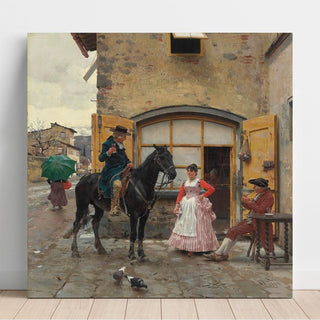 Stopping for a Drink - Raffaello Sorbi | Reproduction Tableau Décoration murale affiche copie