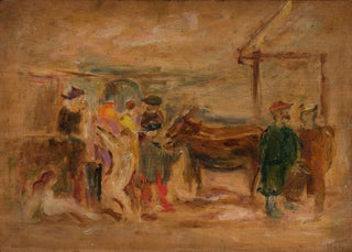 Tadeusz Makowski - Figural scene with donkeys.webp