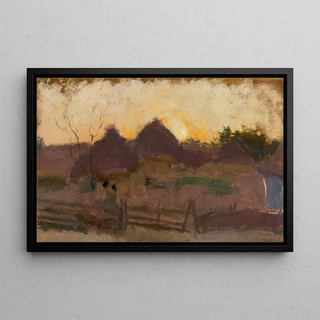 Tadeusz Makowski - Landscape with haystacks.webp