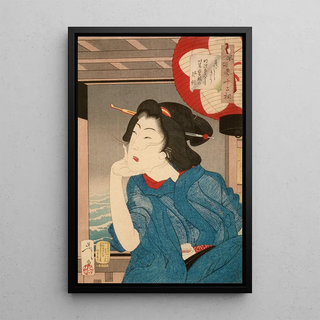 Tsukioka Yoshitoshi - A Geisha of the Mid1870s Seated in a Boat.webp