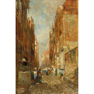 Une Rue dans le Quartier Juif d’Amsterdam d'Emil Jakob Schindler | Reproduction Tableau Décoration murale affiche copie