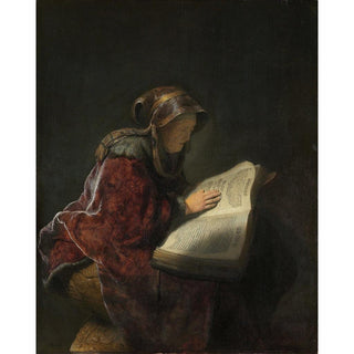 Vieille femme lisant - Rembrandt van Rijn | Reproduction Tableau Décoration murale affiche copie