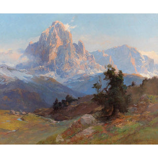 Vue du mont Sassolungo - Edward Theodore Compton | Reproduction Tableau Décoration murale affiche copie