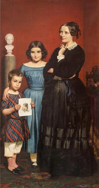 Wilhelm Marstrand - Portrait of Frederikke Vilhelmine Hage with Children.webp