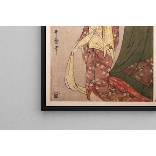 Ōgiya Hanaōgi - Ōgiya Hanaōgi devinette illustrée - Kitagawa Utamaro | Reproduction Tableau Décoration murale affiche copie