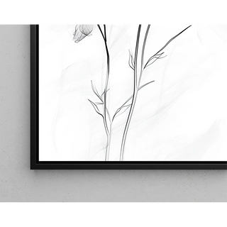 Schwarz-weißes Design-Tableau - Florale Vergänglichkeit