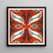 18 Fliesen mit ornamentalen Fliesen der Afghan Boundary Commission Pl 07 - Afghan Boundary Commission — gerahmtes Bild an der Wand