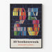 Dekoratives Poster zur 25. Buchwoche 1960 - Vintage Poster bunte Bibliothek