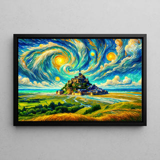 Der Mont Saint-Michel im Stil von Van Gogh | Künstliche Intelligenz
