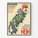 Deutsches Vintage-Poster zur Beitragspflicht der Arbeiter