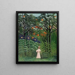 Woman walking in an exotic forest by Henri Rousseau