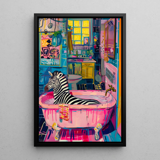 Animal painting - Zebra in the Bathtub