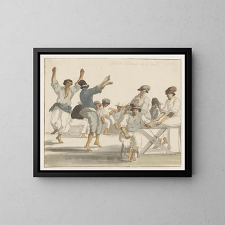 Maltesische tanzende Matrosen - Abraham Louis Rodolphe Ducros — gerahmtes Bild an der Wand