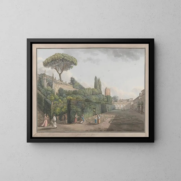 Garten des Palais Colonna - Abraham Louis Rodolphe Ducros — gerahmtes Bild an der Wand