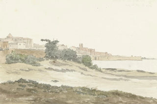 AbrahamLouisRodolphe Ducros - Gezicht op Barletta gelegen aan de kust.webp