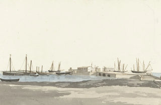 AbrahamLouisRodolphe Ducros - Haven van Barletta met schepen.webp