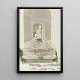 AbrahamLouisRodolphe Ducros - Oude sarcofaag als fontein in Messina.webp