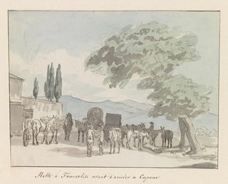 Halt in Francolisi vor der Ankunft in Capoue - Abraham Louis Rodolphe Ducros — Ansicht des Kunstwerks