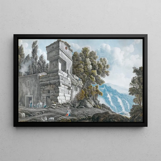 AbrahamLouisRodolphe Ducros - View Of A Villa Beside The Cascades At Tivoli With Figures Below.webp