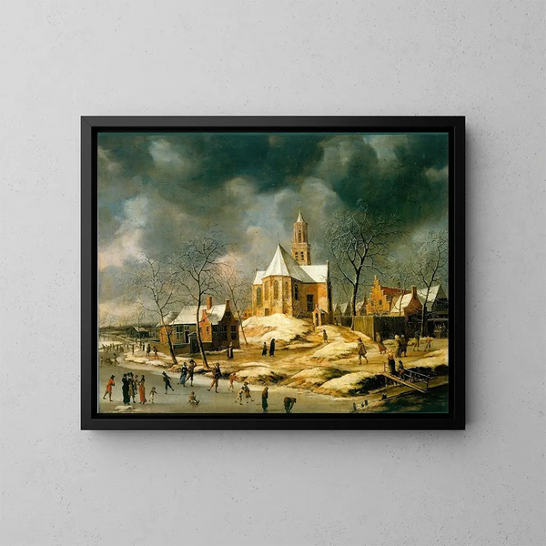 Das Dorf Midlum - Abraham Beerstraaten — gerahmtes Bild an der Wand