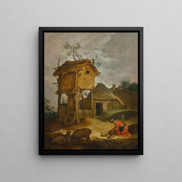 Hof mit Taubenschlag - Abraham Bloemaert — gerahmtes Bild an der Wand